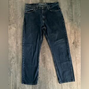 Magellan Outdoors Relaxed Fit Dark Blue 100% Cotton Jeans MAG35NM 36x32